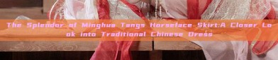 The Splendor of Minghua Tangs Horseface Skirt:A Closer Look into Traditional Chinese Dress