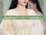 Plus Size Red-Revamped Cheongsam for Autumn Winter Fashion