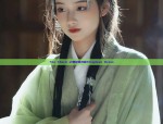 The Charm of黄绿色汉服Strapless Dress