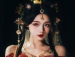 A Ladys Charm in a Short-Sleeve Cheongsam Dress