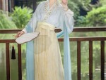 Horseface Skirt Set in Tibetan Blue:A Blend of Tradition and Elegance