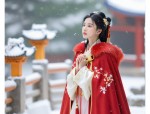 Winter Collection of Red Hanfu Costumes for Little Girls
