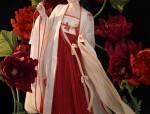 Elegant Girl in Traditional Chinese Hanfu Fashion:Embroidered Shoes of Hanfu National Style