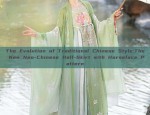 Little Girl in Hanfu Clothes and Traditional Canvas Shoes