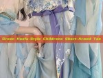 Green Hanfu-Style Childrens Short-Armed Tee