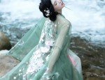 A Summer Tale of the Little Girl in Traditional Chinese-Style Hanfu Dress and Horseface Skirt