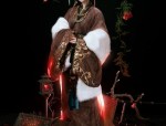 The Elegance of a Horseface Skirt with a Plunging Neckline and Bold Jacket