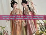 Original Hanfu Suit with Flower Embroidery in the Song Dynasty Style by Banmuyang