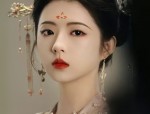 A Summer Tale of the Little Girl in Traditional Chinese-Style Hanfu Dress and Horseface Skirt