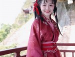 The Dominating Presence of a Traditional Hanfu Student in Ancient Attire