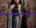 Traditional Chinese Style Childrens Down Jacket and Puffy Horseface Skirt Set for Girls