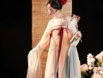Orange-Red Hanfu Strappy Dress:A Glimpse into Traditional Chinese Elegance