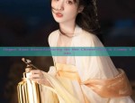 Elegant Qipao Women:Embracing the New Chinese Style in Creamy White
