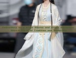 Embroidery on a White Blouse and Green Horseface Skirt:A Blend of Tradition and Modernity