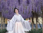 A Summer Tale of the Little Girl in Traditional Chinese-Style Hanfu Dress and Horseface Skirt