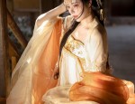 Elegant Golden Silk Cheongsam:A Long and Premium Short-sleeved Classic