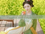 The Green Hanfu Costume of a Junior Middle School Girl:A Glimpse into Traditional Chinese Elegance