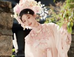 Vibrant Red Cheongsam in Summer