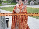 Embracing Traditional Elegance:A Golden Silk Taffeta Cheongsam with Hidden Patterns