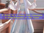 A Bride in a Classy Pink Cheongsam Gown:Elegance at the Toast