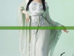 A Girl Child in Hanfu Costume Celebrating the Lantern Festival