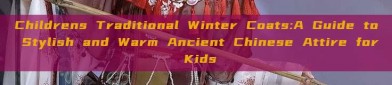 Childrens Traditional Winter Coats:A Guide to Stylish and Warm Ancient Chinese Attire for Kids
