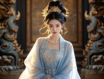 A Summer Tale of the Little Girl in Traditional Chinese-Style Hanfu Dress and Horseface Skirt