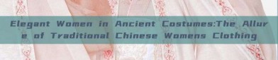 Elegant Women in Ancient Costumes:The Allure of Traditional Chinese Womens Clothing