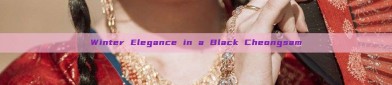 Winter Elegance in a Black Cheongsam