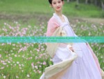 The Elegance of a Tall Lady in a Pink Cheongsam