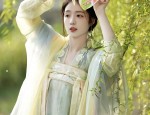 The Dominating Presence of a Traditional Hanfu Student in Ancient Attire