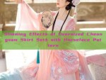 Slimming Effects of Oversized Cheongsam Skirt Sets with Horseface Pattern