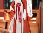 The Dominating Presence of a Traditional Hanfu Student in Ancient Attire