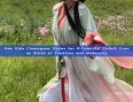 A Girls Horseback Riding Style:Traditional Chinese Hanfu Set with Maomin Skirt