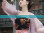 Winter Girls Traditional New Years Celebration Dress with Horseface Skirt