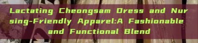 Lactating Cheongsam Dress and Nursing-Friendly Apparel:A Fashionable and Functional Blend