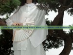 Stylish Young Womens Spring and Autumn Long-sleeved Cheongsam with Sleeveless Bloomers
