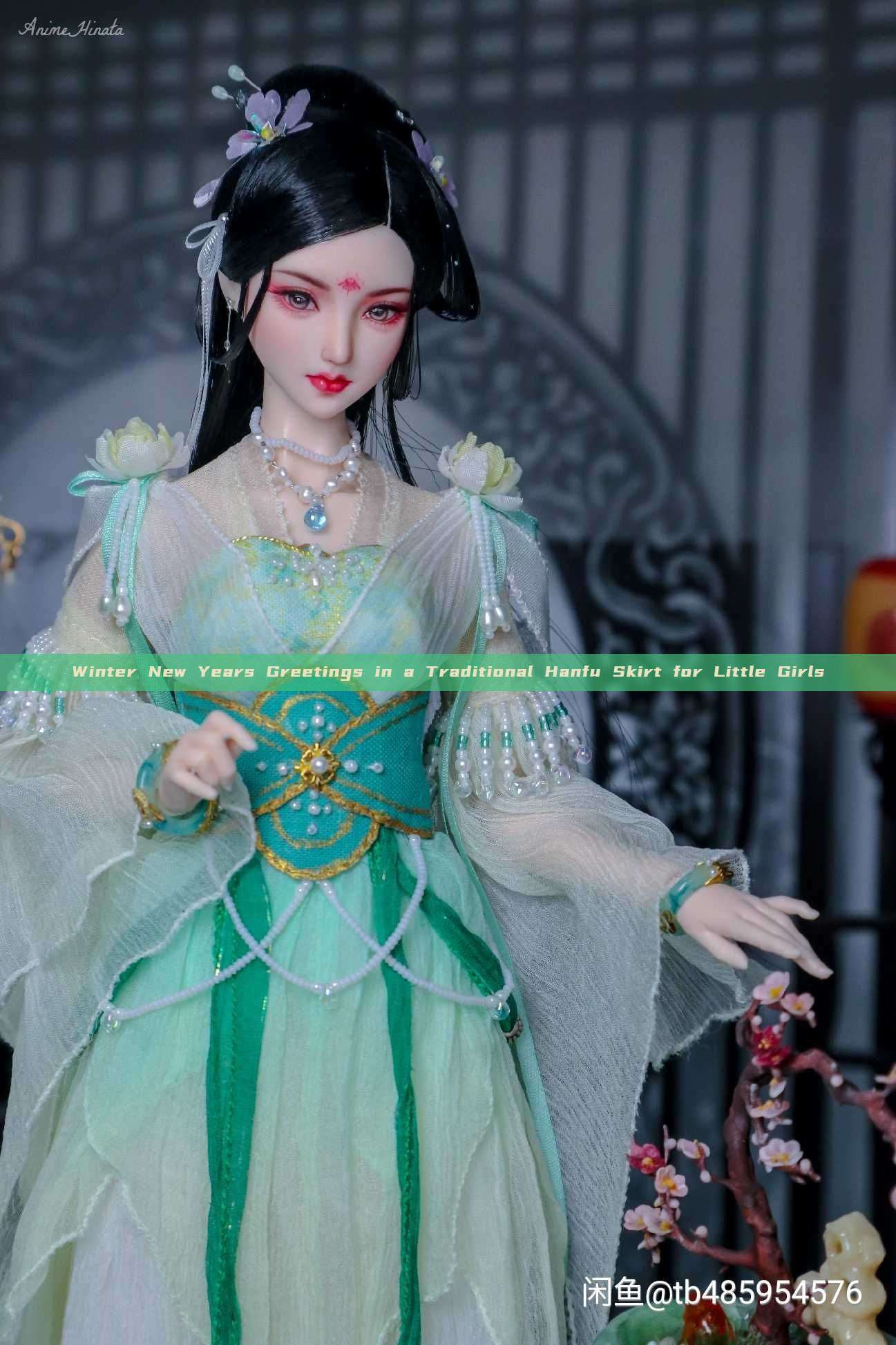 Winter New Years Greetings in a Traditional Hanfu Skirt for Little Girls Winter New Years Greetings in a Traditional Hanfu Skirt for Little Girls