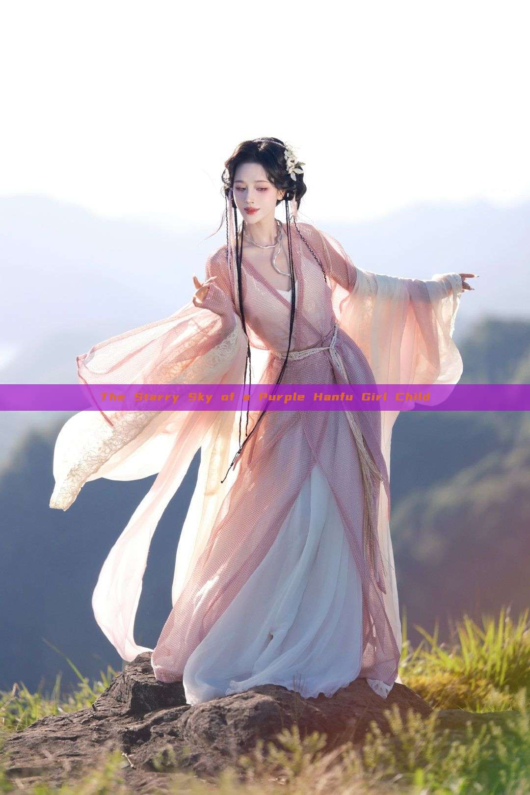 The Starry Sky of a Purple Hanfu Girl Child