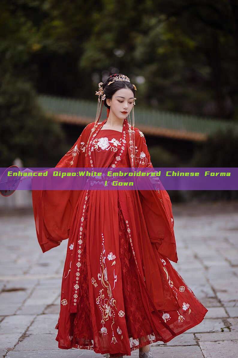 Enhanced Qipao:White Embroidered Chinese Formal Gown