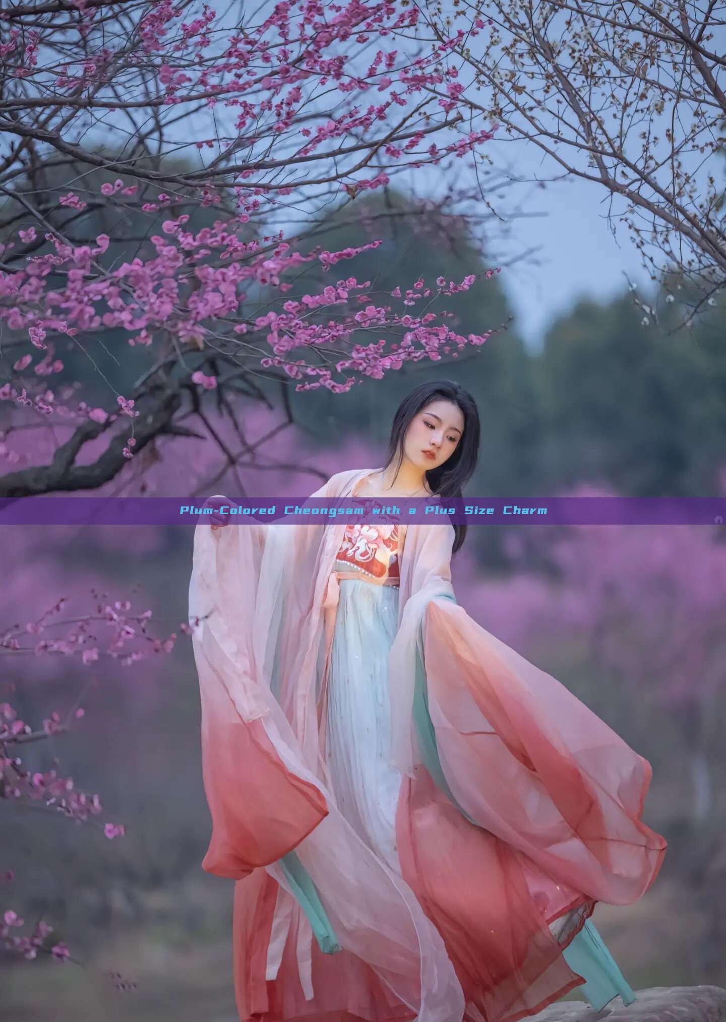 Plum-Colored Cheongsam with a Plus Size Charm Plum-Colored Cheongsam with a Plus Size Charm
