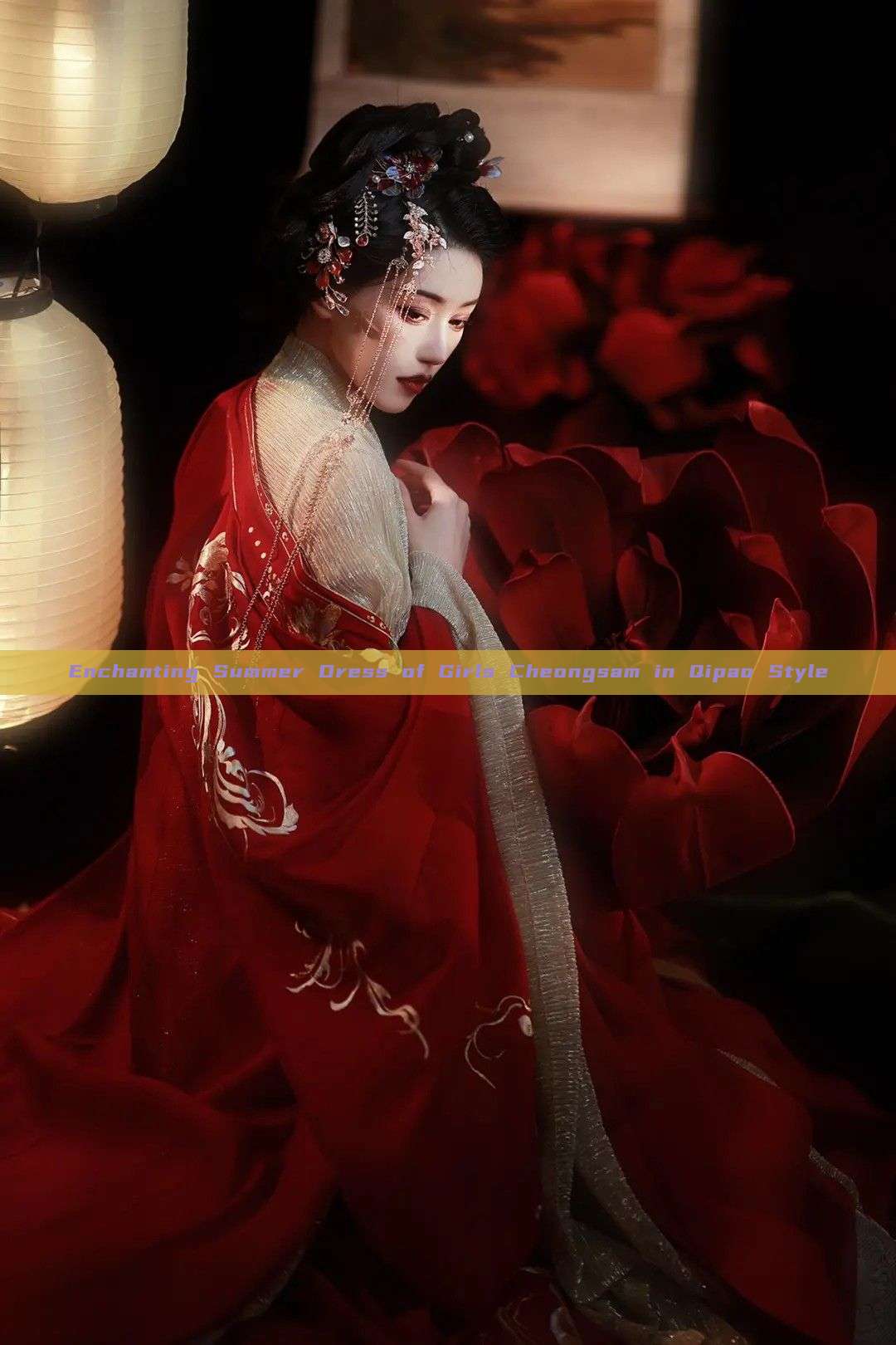 Enchanting Summer Dress of Girls Cheongsam in Qipao Style Enchanting Summer Dress of Girls Cheongsam in Qipao Style