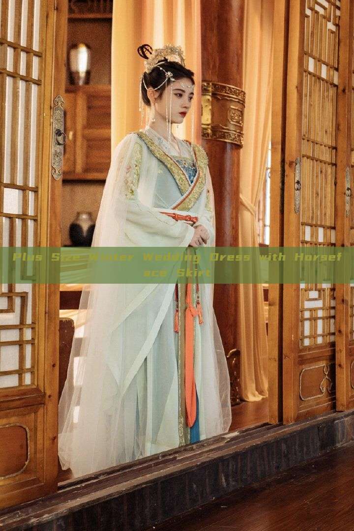 Plus Size Winter Wedding Dress with Horseface Skirt Plus Size Winter Wedding Dress with Horseface Skirt
