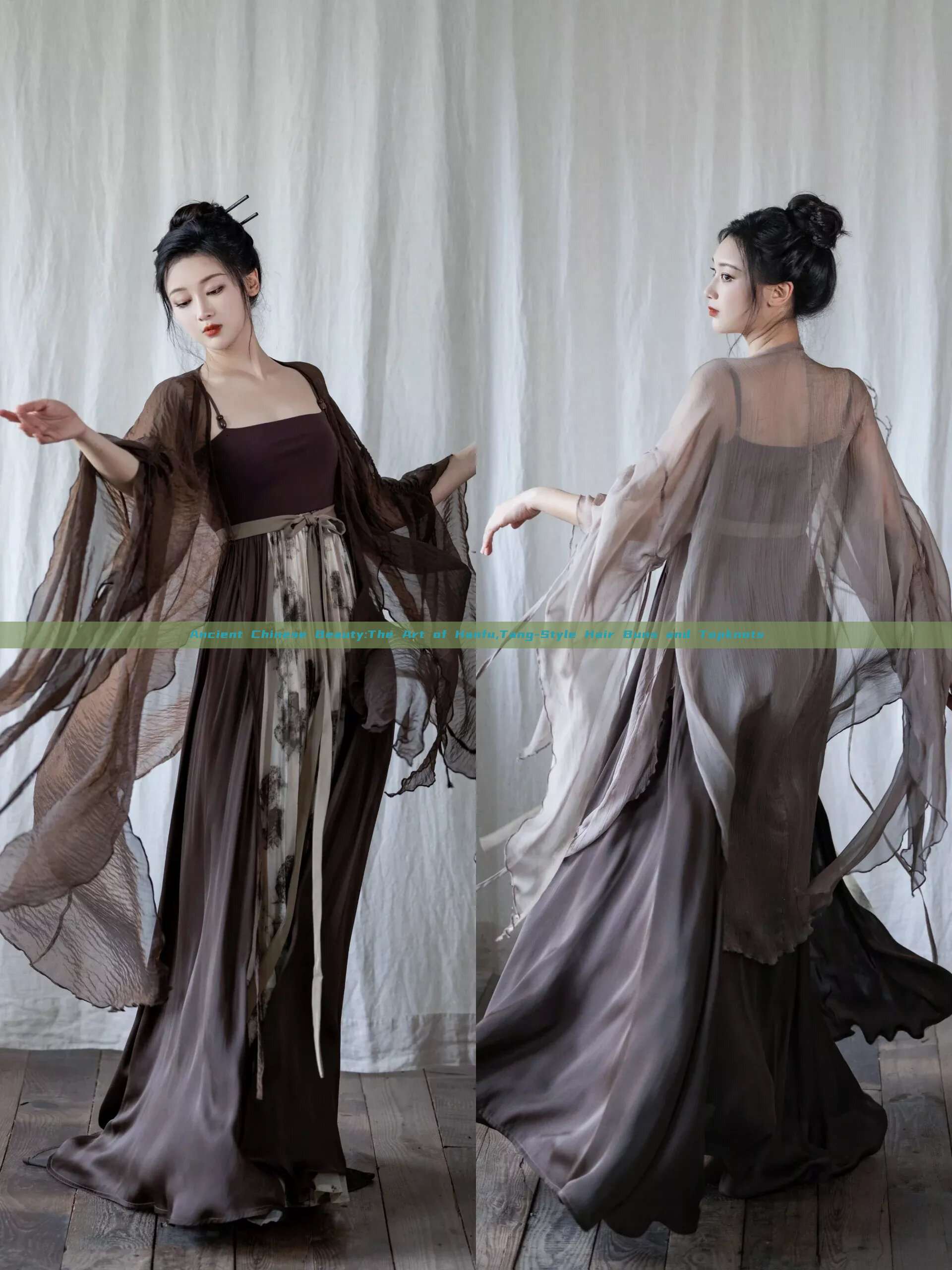 Ancient Chinese Beauty:The Art of Hanfu,Tang-Style Hair Buns and Topknots