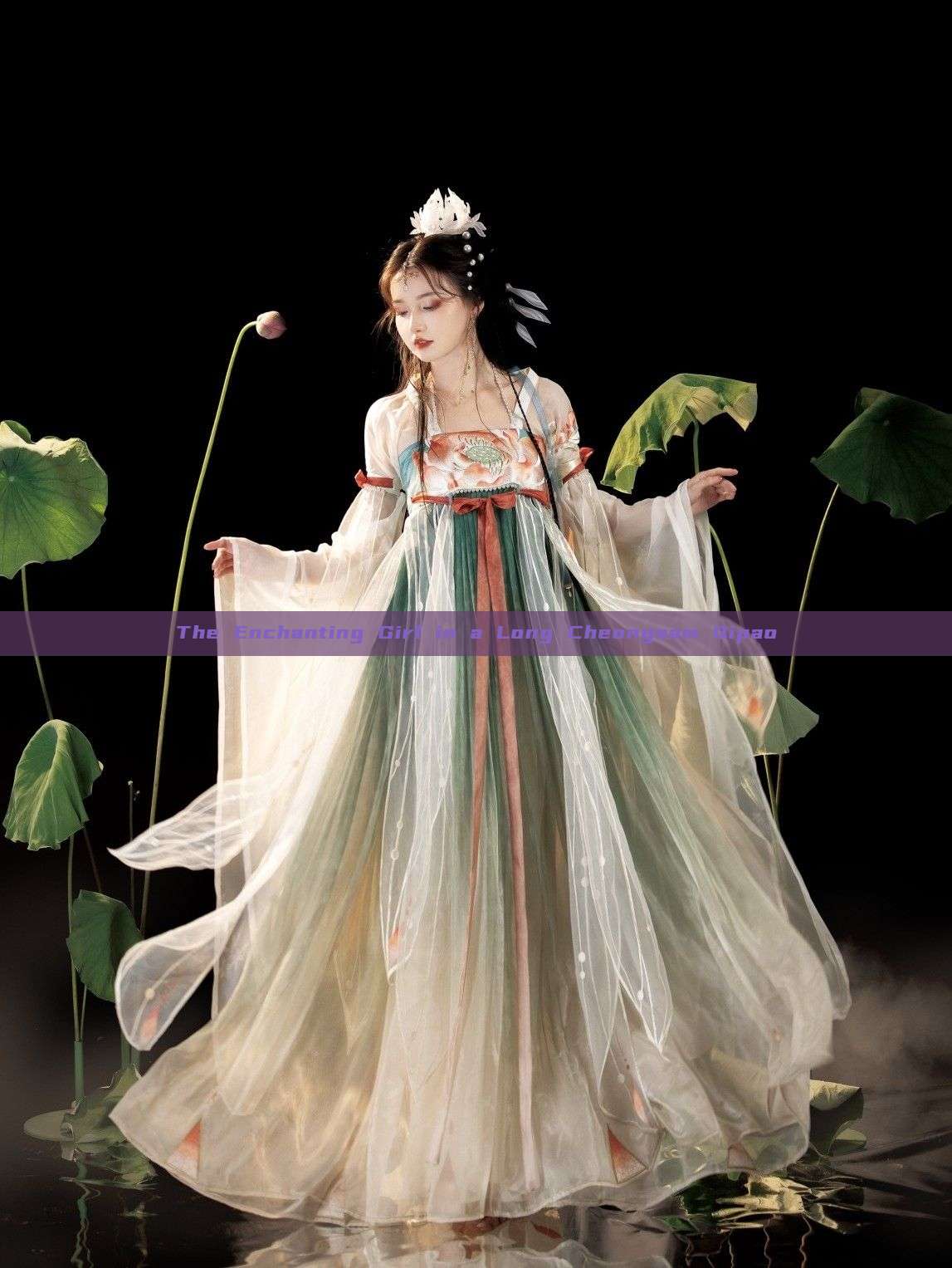 The Enchanting Girl in a Long Cheongsam Qipao The Enchanting Girl in a Long Cheongsam Qipao