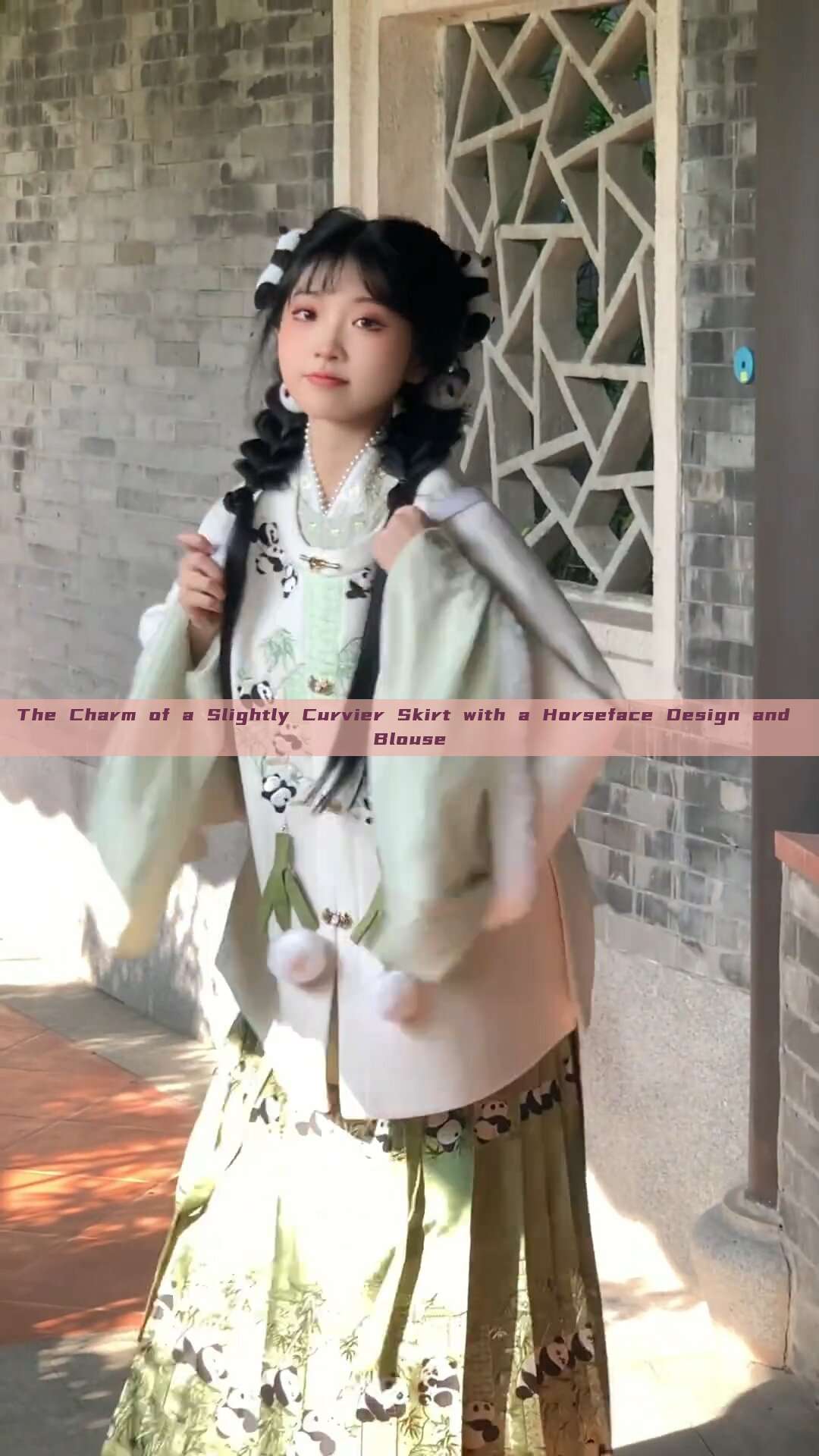 The Charm of a Slightly Curvier Skirt with a Horseface Design and Blouse The Charm of a Slightly Curvier Skirt with a Horseface Design and Blouse