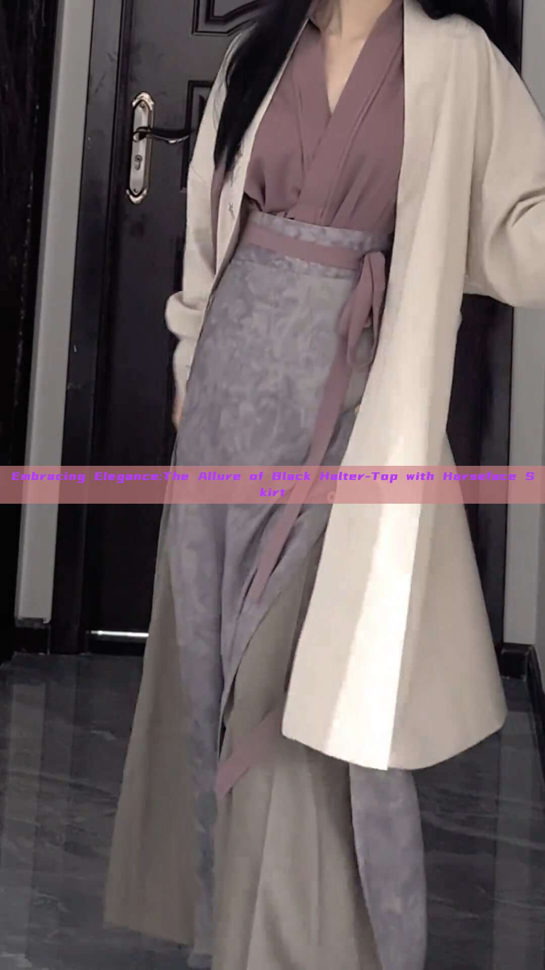 Embracing Elegance:The Allure of Black Halter-Top with Horseface Skirt Embracing Elegance:The Allure of Black Halter-Top with Horseface Skirt