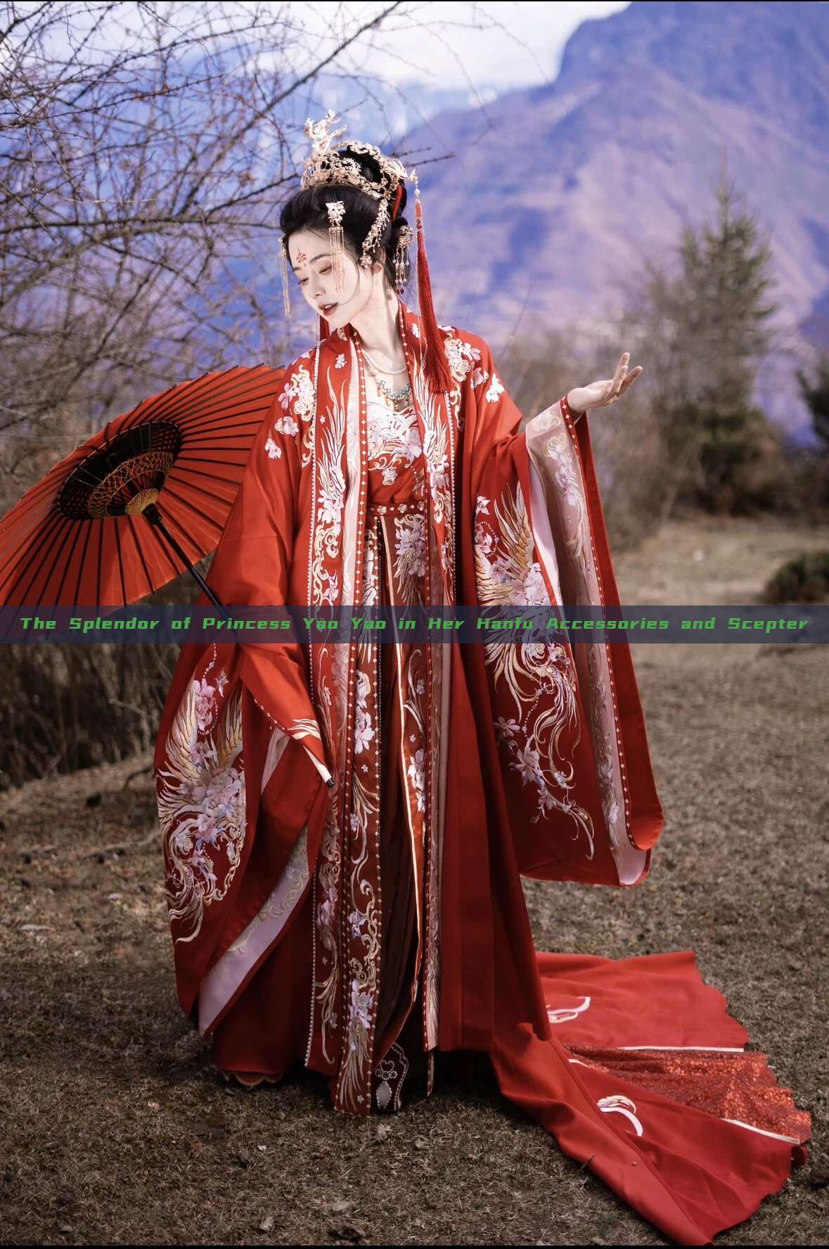 The Splendor of Princess Yao Yao in Her Hanfu Accessories and Scepter The Splendor of Princess Yao Yao in Her Hanfu Accessories and Scepter