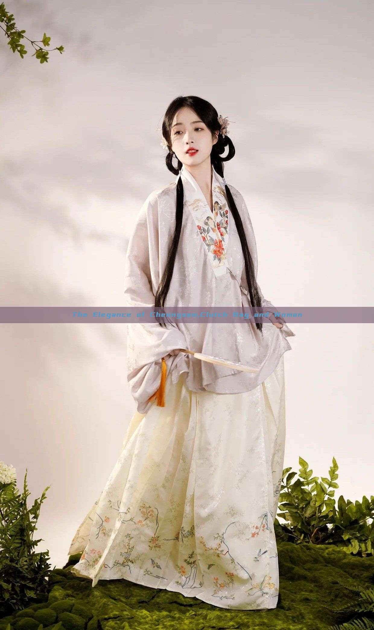 The Elegance of Cheongsam,Clutch Bag and Woman The Elegance of Cheongsam,Clutch Bag and Woman