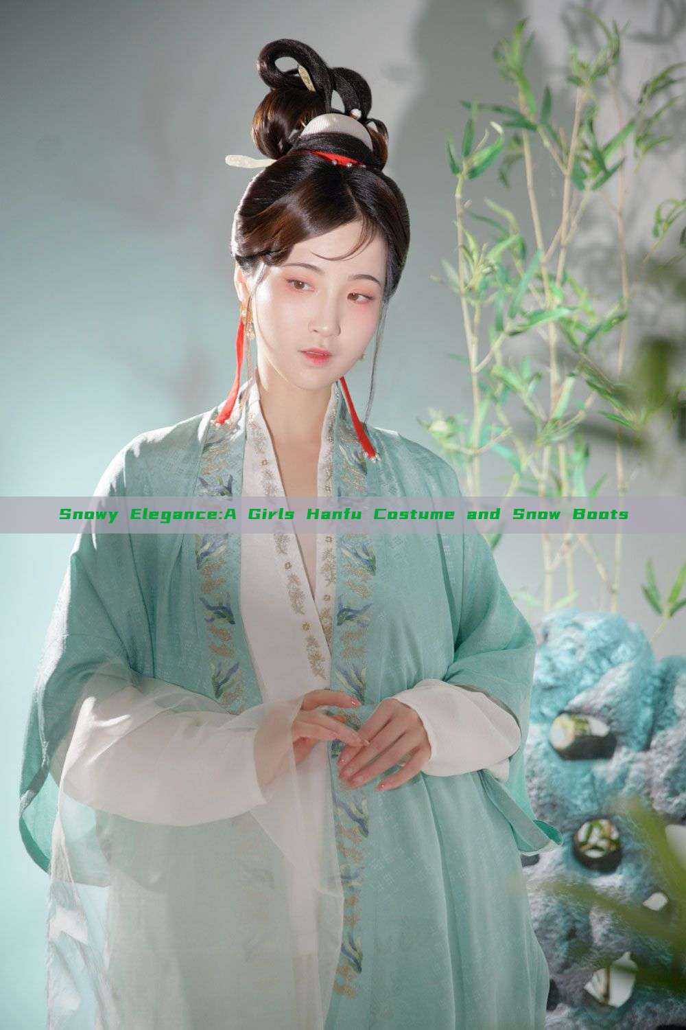 Snowy Elegance:A Girls Hanfu Costume and Snow Boots Snowy Elegance:A Girls Hanfu Costume and Snow Boots